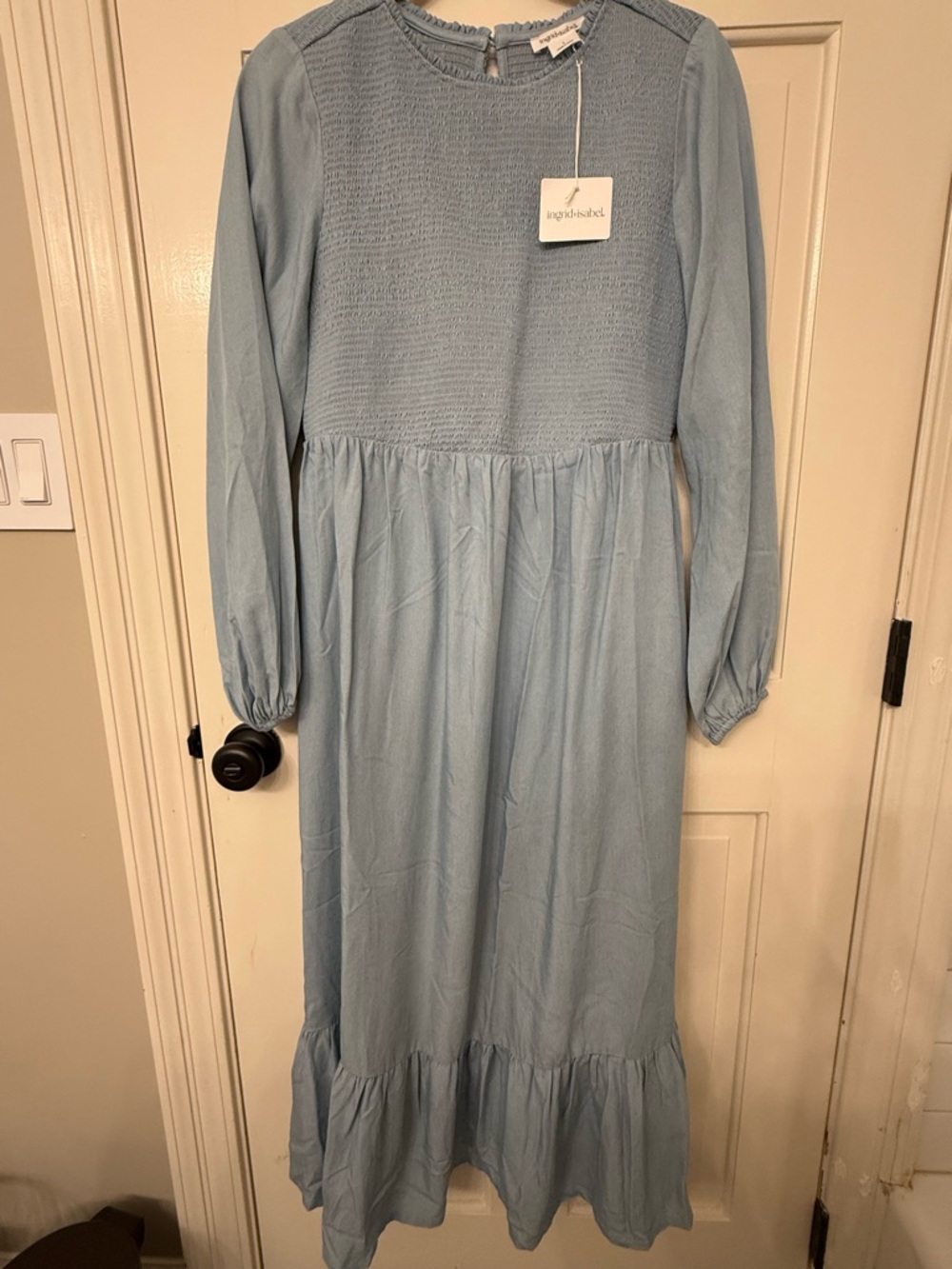 Isabel Maternity by Ingrid & Isabel Light Blue Long Sleeve Maternity Dress